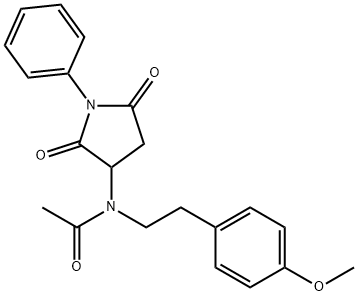 N-(2,5-dioxo-1-phenyl-3-pyrrolidinyl)-N-[2-(4-methoxyphenyl)ethyl]acetamide Structure