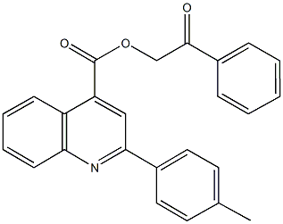 2-oxo-2-phenylethyl 2-(4-methylphenyl)-4-quinolinecarboxylate 구조식 이미지