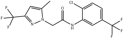 N-[2-chloro-5-(trifluoromethyl)phenyl]-2-[5-methyl-3-(trifluoromethyl)-1H-pyrazol-1-yl]acetamide 구조식 이미지