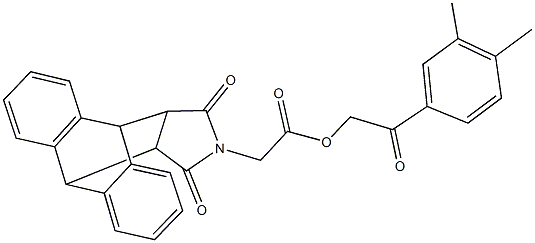 2-(3,4-dimethylphenyl)-2-oxoethyl (16,18-dioxo-17-azapentacyclo[6.6.5.0~2,7~.0~9,14~.0~15,19~]nonadeca-2,4,6,9,11,13-hexaen-17-yl)acetate 구조식 이미지