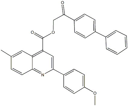 2-[1,1'-biphenyl]-4-yl-2-oxoethyl 2-(4-methoxyphenyl)-6-methyl-4-quinolinecarboxylate Structure