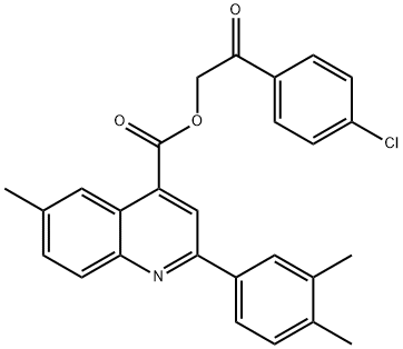 2-(4-chlorophenyl)-2-oxoethyl 2-(3,4-dimethylphenyl)-6-methyl-4-quinolinecarboxylate Structure