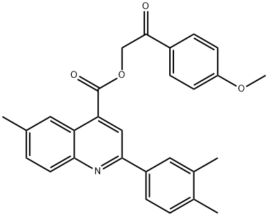 2-(4-methoxyphenyl)-2-oxoethyl 2-(3,4-dimethylphenyl)-6-methyl-4-quinolinecarboxylate 구조식 이미지