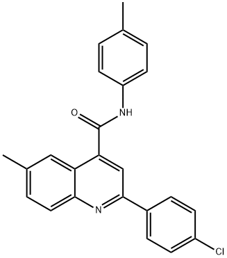 2-(4-chlorophenyl)-6-methyl-N-(4-methylphenyl)-4-quinolinecarboxamide Structure
