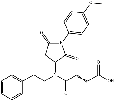 4-[[1-(4-methoxyphenyl)-2,5-dioxo-3-pyrrolidinyl](2-phenylethyl)amino]-4-oxo-2-butenoic acid 구조식 이미지