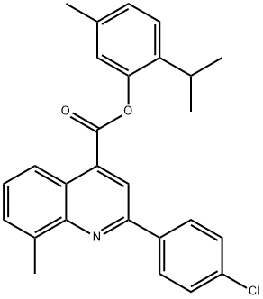 2-isopropyl-5-methylphenyl 2-(4-chlorophenyl)-8-methyl-4-quinolinecarboxylate 구조식 이미지