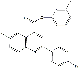 3-methylphenyl 2-(4-bromophenyl)-6-methyl-4-quinolinecarboxylate Structure
