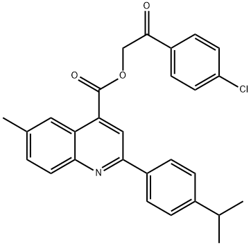 2-(4-chlorophenyl)-2-oxoethyl 2-(4-isopropylphenyl)-6-methyl-4-quinolinecarboxylate 구조식 이미지