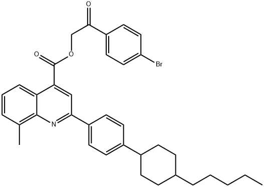 2-(4-bromophenyl)-2-oxoethyl 8-methyl-2-[4-(4-pentylcyclohexyl)phenyl]-4-quinolinecarboxylate 구조식 이미지