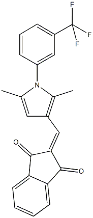 2-({2,5-dimethyl-1-[3-(trifluoromethyl)phenyl]-1H-pyrrol-3-yl}methylene)-1H-indene-1,3(2H)-dione Structure