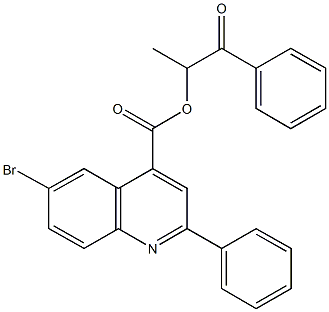 1-methyl-2-oxo-2-phenylethyl 6-bromo-2-phenyl-4-quinolinecarboxylate 구조식 이미지
