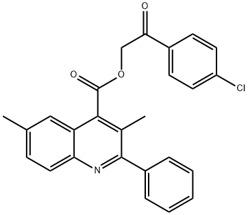 2-(4-chlorophenyl)-2-oxoethyl 3,6-dimethyl-2-phenyl-4-quinolinecarboxylate Structure