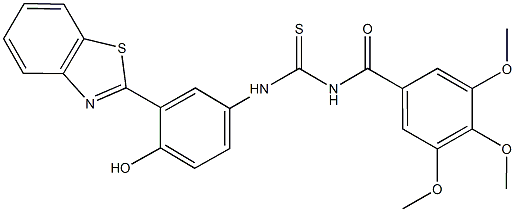 N-[3-(1,3-benzothiazol-2-yl)-4-hydroxyphenyl]-N'-(3,4,5-trimethoxybenzoyl)thiourea 구조식 이미지