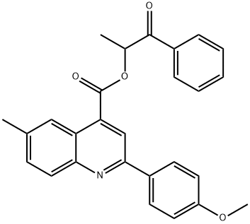 1-methyl-2-oxo-2-phenylethyl 2-(4-methoxyphenyl)-6-methyl-4-quinolinecarboxylate 구조식 이미지
