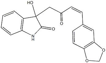 3-[4-(1,3-benzodioxol-5-yl)-2-oxo-3-butenyl]-3-hydroxy-1,3-dihydro-2H-indol-2-one Structure