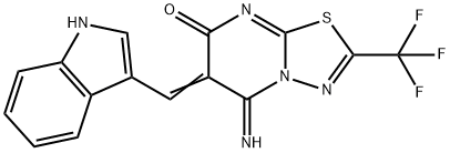 5-imino-6-(1H-indol-3-ylmethylene)-2-(trifluoromethyl)-5,6-dihydro-7H-[1,3,4]thiadiazolo[3,2-a]pyrimidin-7-one Structure