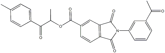 1-methyl-2-(4-methylphenyl)-2-oxoethyl 2-(3-acetylphenyl)-1,3-dioxoisoindoline-5-carboxylate Structure