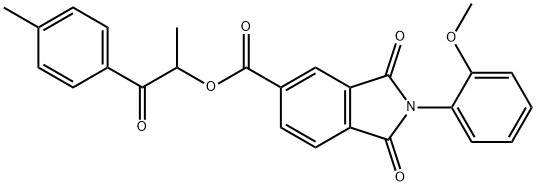 1-methyl-2-(4-methylphenyl)-2-oxoethyl 2-(2-methoxyphenyl)-1,3-dioxoisoindoline-5-carboxylate Structure