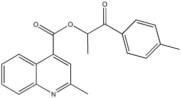 1-methyl-2-(4-methylphenyl)-2-oxoethyl 2-methyl-4-quinolinecarboxylate Structure