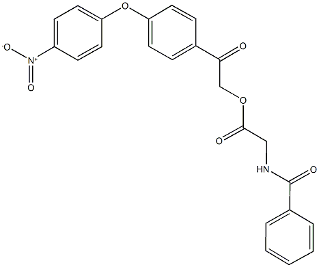 2-(4-{4-nitrophenoxy}phenyl)-2-oxoethyl (benzoylamino)acetate 구조식 이미지