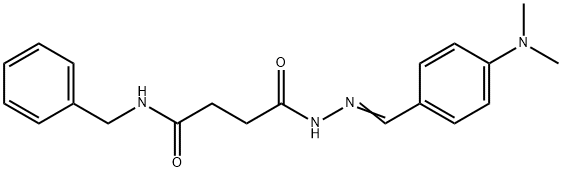 N-benzyl-4-{2-[4-(dimethylamino)benzylidene]hydrazino}-4-oxobutanamide 구조식 이미지