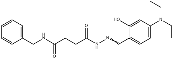 N-benzyl-4-{2-[4-(diethylamino)-2-hydroxybenzylidene]hydrazino}-4-oxobutanamide 구조식 이미지