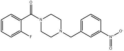 1-(2-fluorobenzoyl)-4-{3-nitrobenzyl}piperazine 구조식 이미지