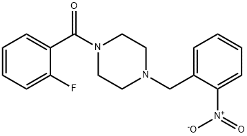 1-[(2-fluorophenyl)carbonyl]-4-({2-nitrophenyl}methyl)piperazine Structure