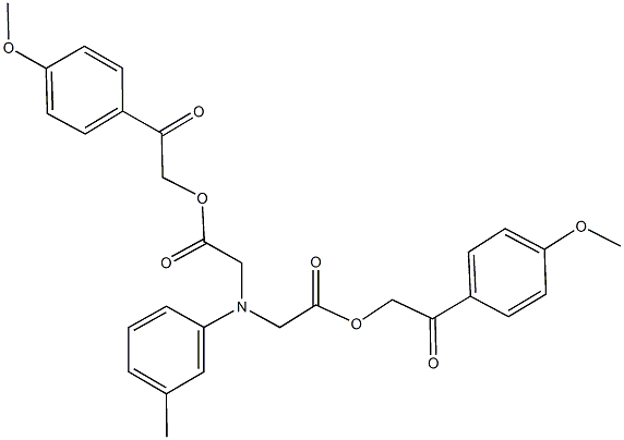 2-(4-methoxyphenyl)-2-oxoethyl ({2-[2-(4-methoxyphenyl)-2-oxoethoxy]-2-oxoethyl}-3-methylanilino)acetate 구조식 이미지