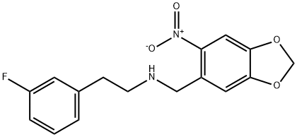 2-(3-fluorophenyl)-N-[(6-nitro-1,3-benzodioxol-5-yl)methyl]ethanamine 구조식 이미지