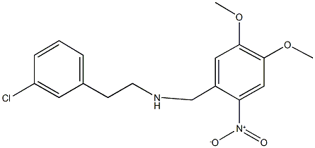 N-[2-(3-chlorophenyl)ethyl]-N-(4,5-dimethoxy-2-nitrobenzyl)amine 구조식 이미지