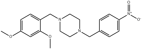 1-(2,4-dimethoxybenzyl)-4-{4-nitrobenzyl}piperazine Structure
