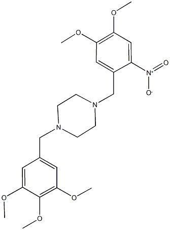 1-{2-nitro-4,5-dimethoxybenzyl}-4-(3,4,5-trimethoxybenzyl)piperazine 구조식 이미지