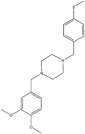 1-(3,4-dimethoxybenzyl)-4-[4-(methylsulfanyl)benzyl]piperazine Structure