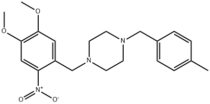 1-{2-nitro-4,5-dimethoxybenzyl}-4-(4-methylbenzyl)piperazine 구조식 이미지