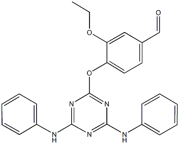 4-[(4,6-dianilino-1,3,5-triazin-2-yl)oxy]-3-ethoxybenzaldehyde Structure
