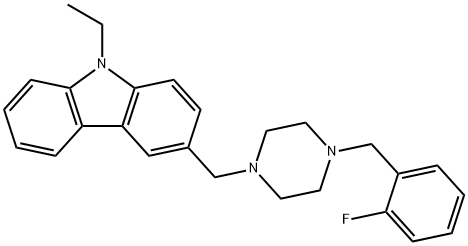 9-ethyl-3-{[4-(2-fluorobenzyl)-1-piperazinyl]methyl}-9H-carbazole 구조식 이미지