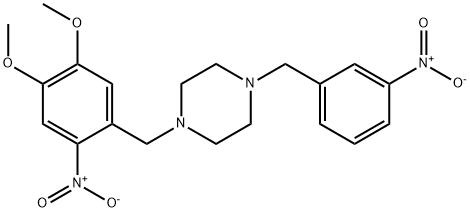 1-{3-nitrobenzyl}-4-{2-nitro-4,5-dimethoxybenzyl}piperazine Structure