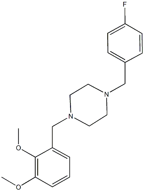 1-(2,3-dimethoxybenzyl)-4-(4-fluorobenzyl)piperazine Structure