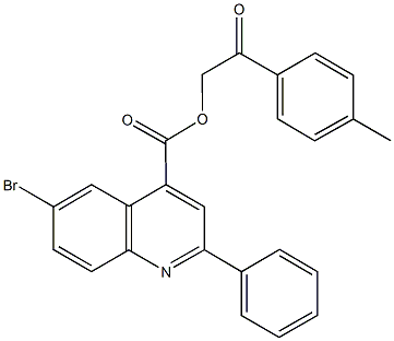 2-(4-methylphenyl)-2-oxoethyl 6-bromo-2-phenyl-4-quinolinecarboxylate Structure