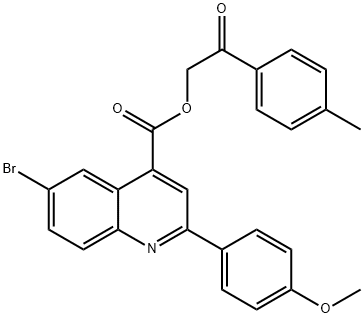 2-(4-methylphenyl)-2-oxoethyl 6-bromo-2-(4-methoxyphenyl)-4-quinolinecarboxylate Structure