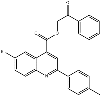 2-oxo-2-phenylethyl 6-bromo-2-(4-methylphenyl)-4-quinolinecarboxylate 구조식 이미지