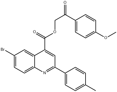 2-(4-methoxyphenyl)-2-oxoethyl 6-bromo-2-(4-methylphenyl)-4-quinolinecarboxylate 구조식 이미지