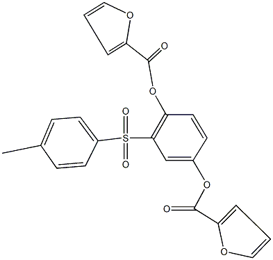 4-(2-furoyloxy)-2-[(4-methylphenyl)sulfonyl]phenyl 2-furoate 구조식 이미지