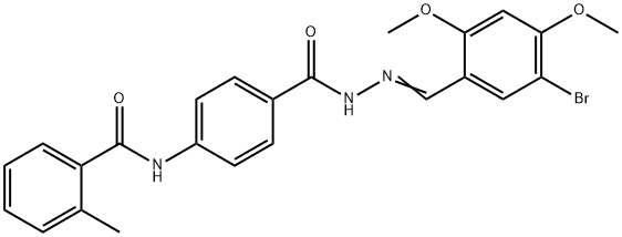 N-(4-{[2-(5-bromo-2,4-dimethoxybenzylidene)hydrazino]carbonyl}phenyl)-2-methylbenzamide 구조식 이미지