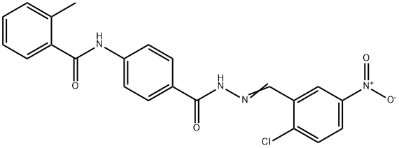 N-{4-[(2-{2-chloro-5-nitrobenzylidene}hydrazino)carbonyl]phenyl}-2-methylbenzamide 구조식 이미지