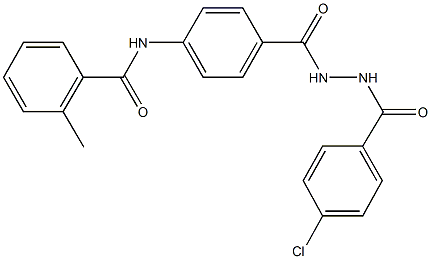 N-(4-{[2-(4-chlorobenzoyl)hydrazino]carbonyl}phenyl)-2-methylbenzamide 구조식 이미지