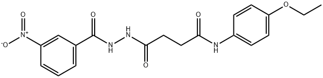 N-(4-ethoxyphenyl)-4-(2-{3-nitrobenzoyl}hydrazino)-4-oxobutanamide 구조식 이미지