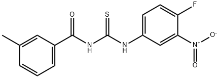 N-{4-fluoro-3-nitrophenyl}-N'-(3-methylbenzoyl)thiourea Structure