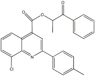 1-methyl-2-oxo-2-phenylethyl 8-chloro-2-(4-methylphenyl)-4-quinolinecarboxylate 구조식 이미지